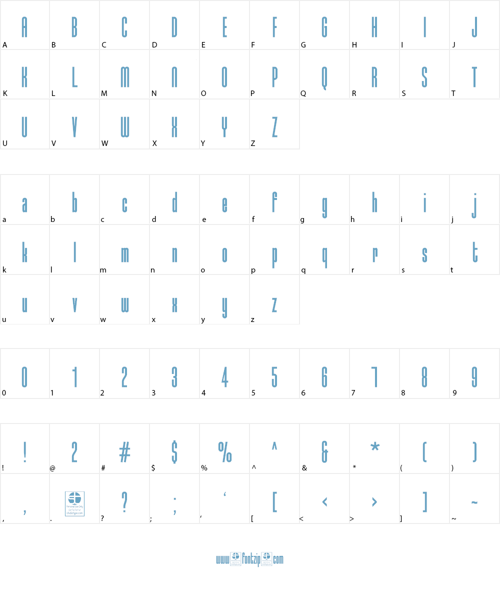 Typo-Longest Demo Font Character